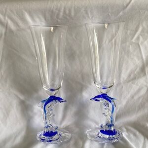 Dolphin Stemmed Wine Glasses-Set of Two